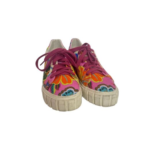 Farm Rio Women's Pink Floral Platform Sneakers Size 7 - Picture 6 of 10